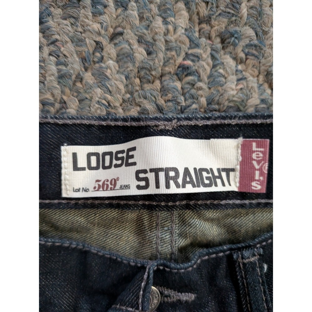 Levis 569 Loose Straight Jeans Mens 29x32 Dark Wash Denim Blue 00569-0194 - Picture 4 of 8